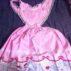 Bodyline puppy apron dress in pink (M)